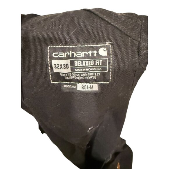 Carhartt Black Bib Overalls With Adjustable Straps & Multiple Pockets 32X30 R01- - Picture 10 of 11
